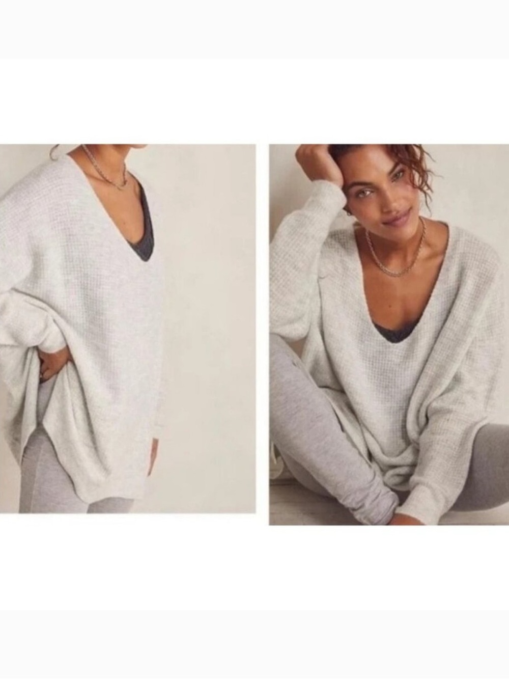 Free people intimately Comfy Pullover waffle knit sweater